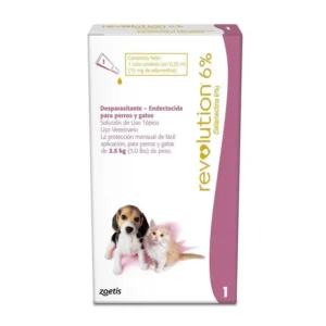 Desparasitante Interno y Externo Revolution Perro y Gato 6% 0,25ml (Hasta 2,5 Kg)